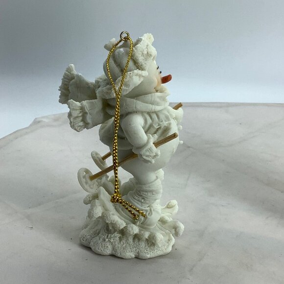 Vtg 2003 Don Mechanic Skiing Snowman 3.5" Ornament Christmas Winter Resin - Picture 3 of 5